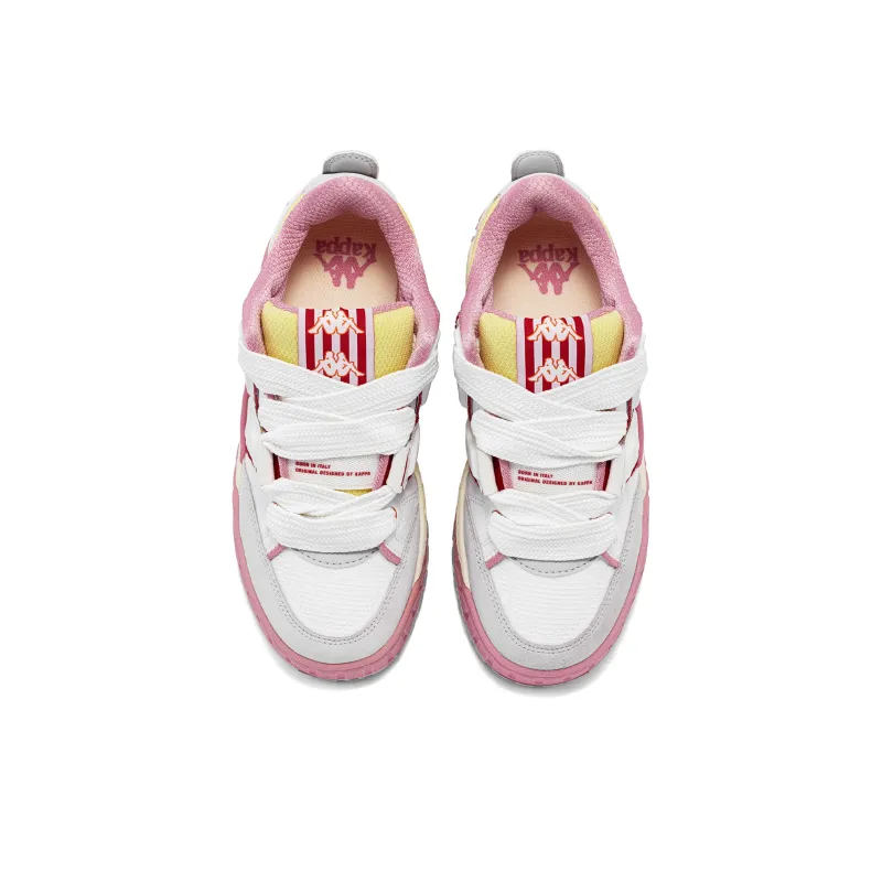 Kappa Anti Slip Wear Resistant Mid Top Skateboard Shoes Women's Milk White-3
