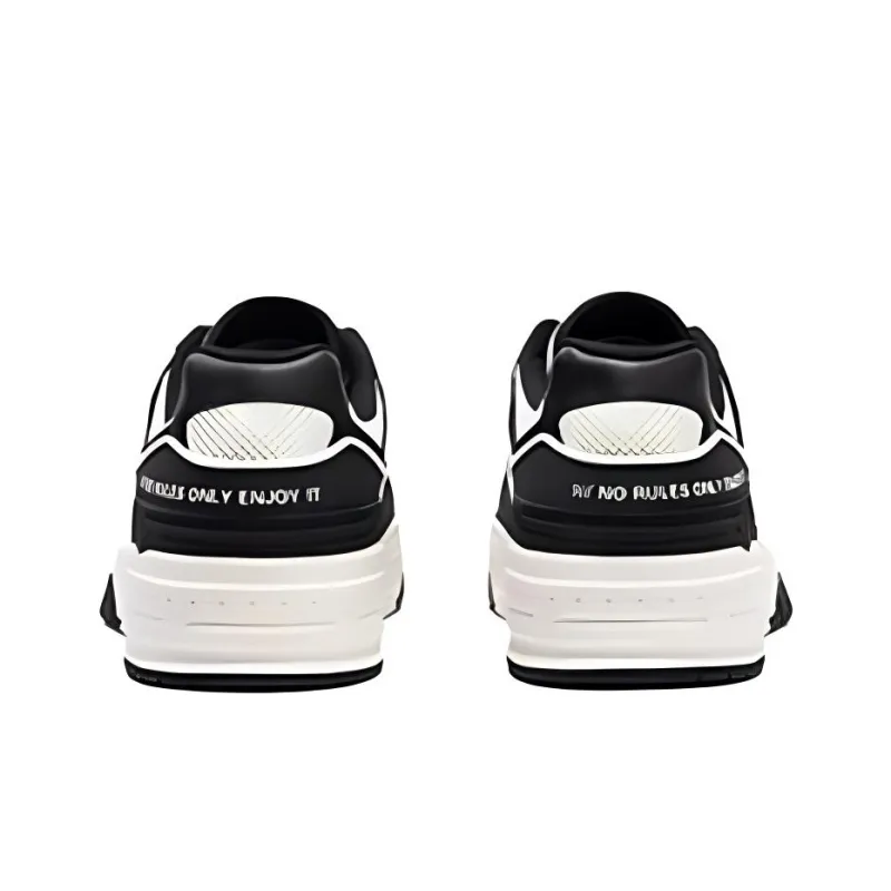 361° Slip Resistant Cushioning Wear Resistant Low Top Skateboard Shoes Men's White Black-2