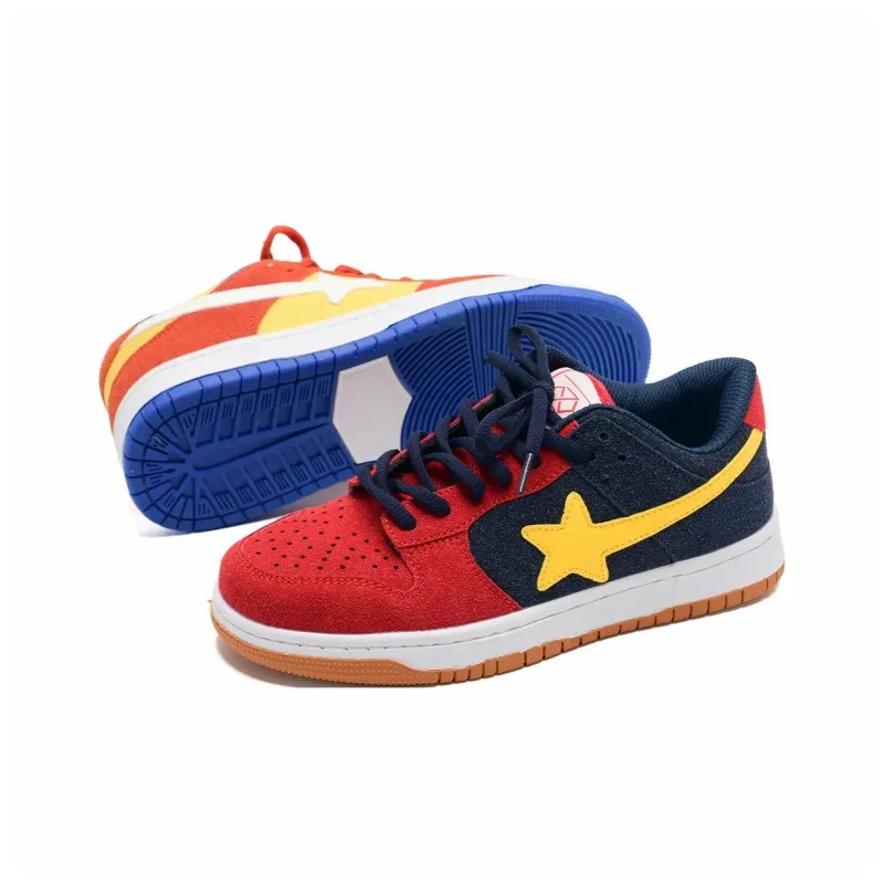 Circle Small Coverage Wear Resistant Lightweight Low Top Skateboard Shoes Unisex Mint Blue Red-15