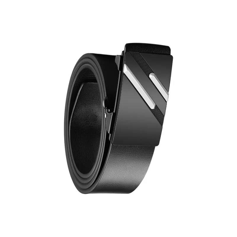 JW Inner-Sleeve Toothless Automatic Buckle Business Style Leather Belts Men's-2
