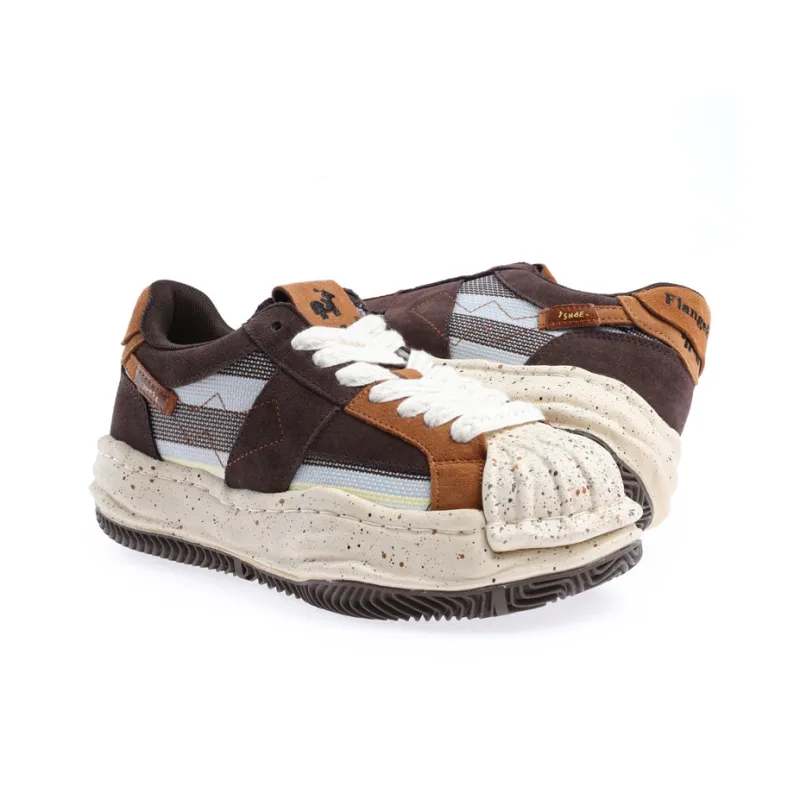 Flange Bullo Cushioned Wear Resistant Lightweight Low Top Skateboard Shoes Unisex Coffee Brown-3