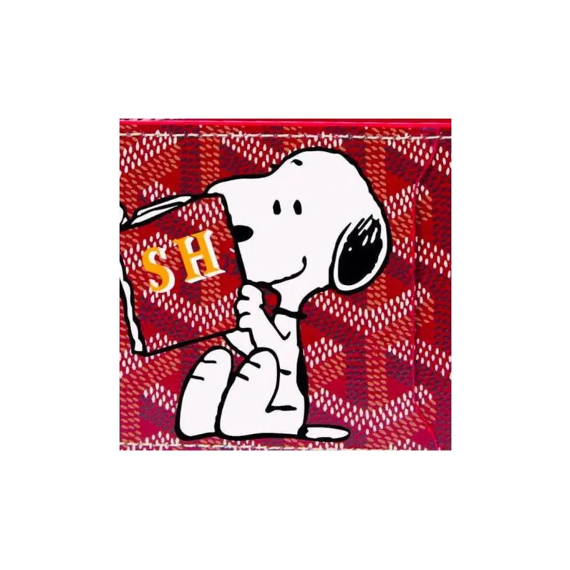 GOYARD SAINT FLORENTIN Canvas With Leather Dog's Teeth Wallet Unisex Red-1