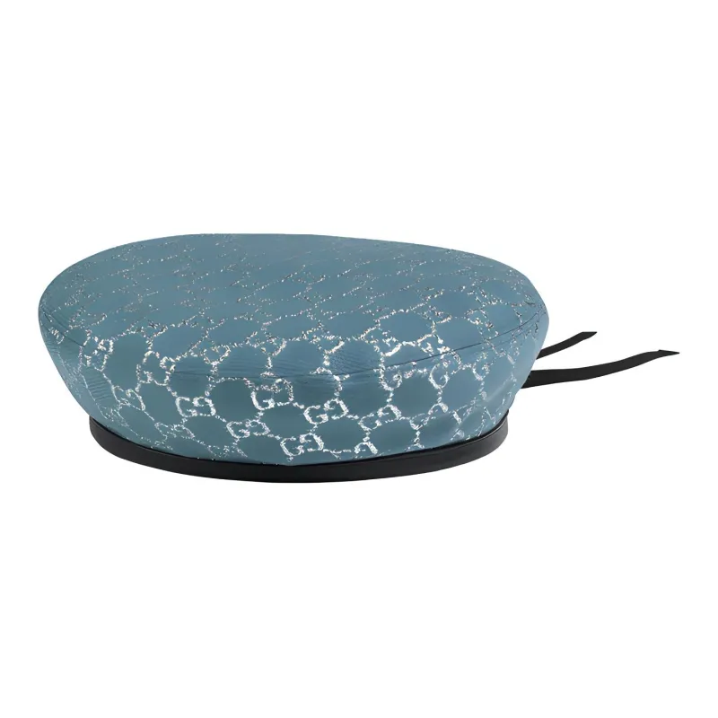 GUCCI Leather Berets Women's Light Blue-2