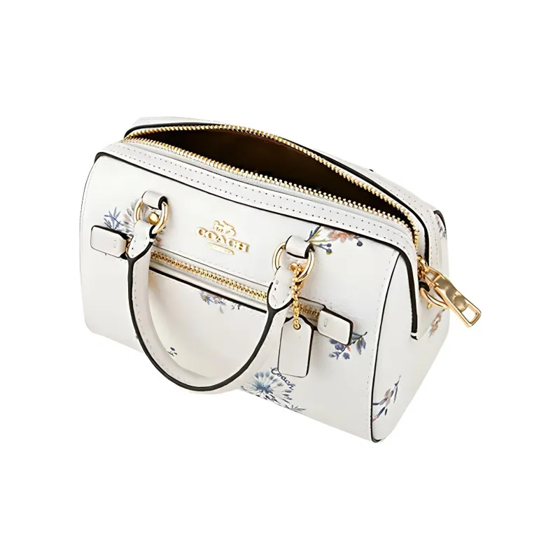 COACH Rowan Leather Crossbody Bag, Shoulder Bag, Handbag Mini Women's White-3