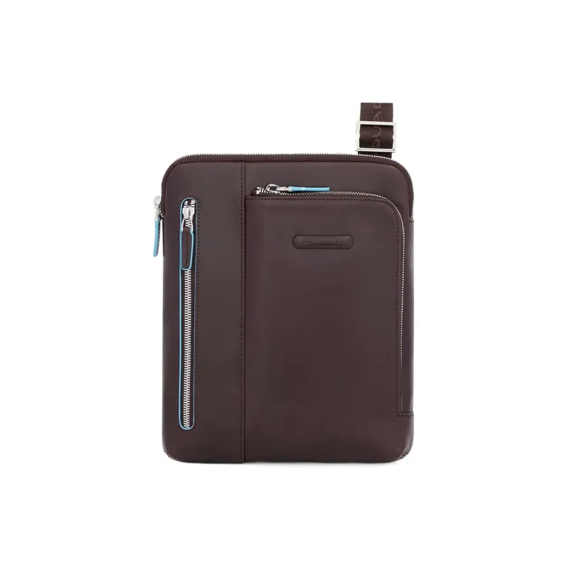 PIQUADRO Leather Crossbody Bag, Shoulder Bag Regular Men's Red Brown-0