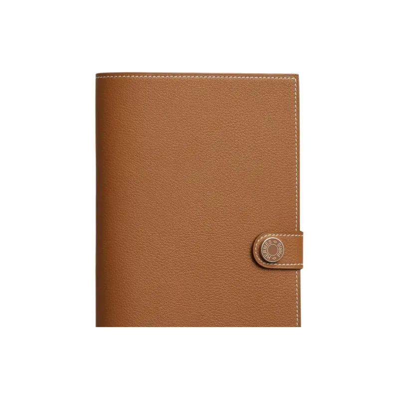 HERMES Evercolor Leather Wallets Card Holders Women's Gold Brown-3