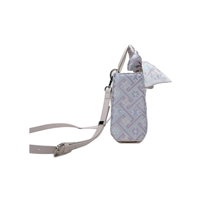 ESNSY Zhuangjin Lady Dior Bag, Shoulder Bag, Crossbody Bag, Handbag Women's Silver Purple/Pure White-5