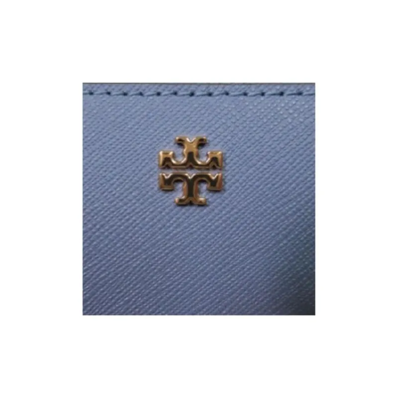 TORY BURCH Emerson Cross Grain Leather Wallet Women's Blue-4