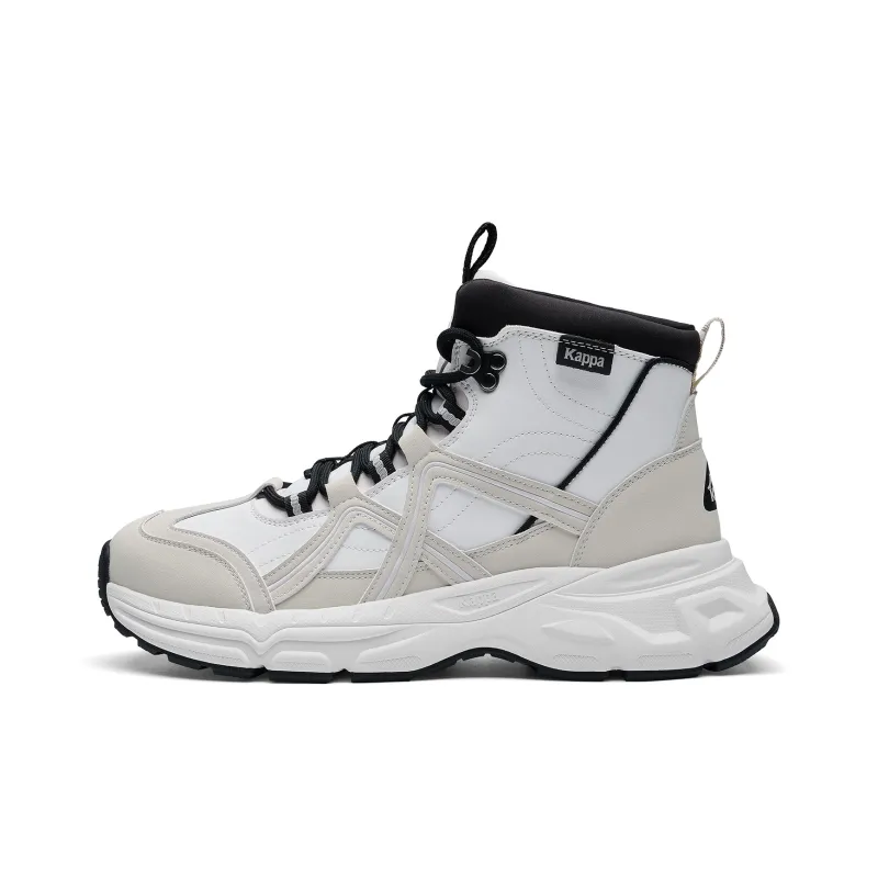 Kappa Slip Resistant And Abrasion Resistant Coverage High Top Outdoor Shoes Unisex Black White-0