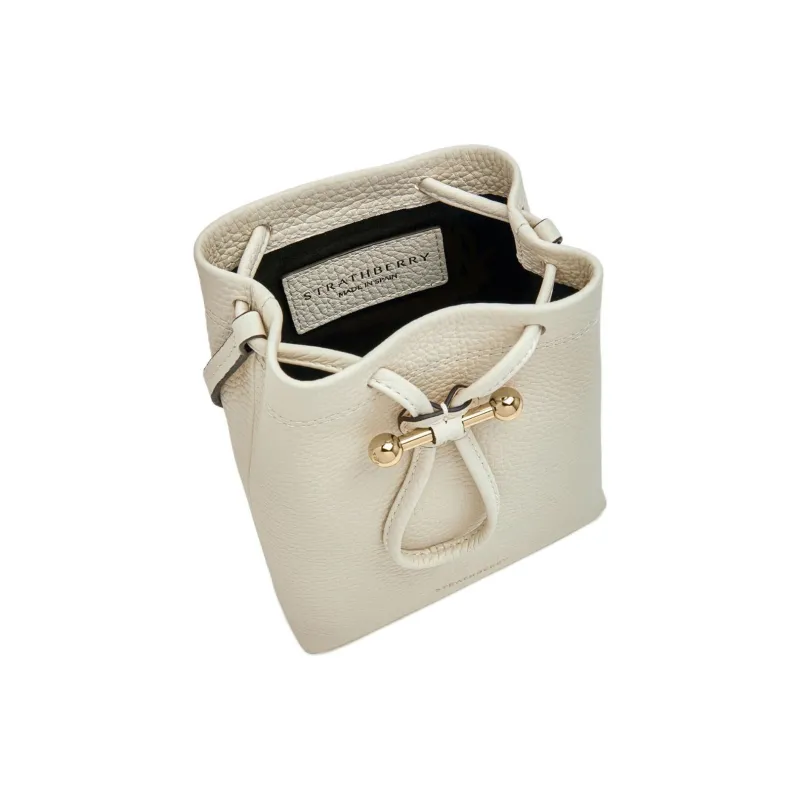 Strathberry Grained Calfskin Shoulder Bag Crossbody Bag Medium Size Women's Vanilla-3