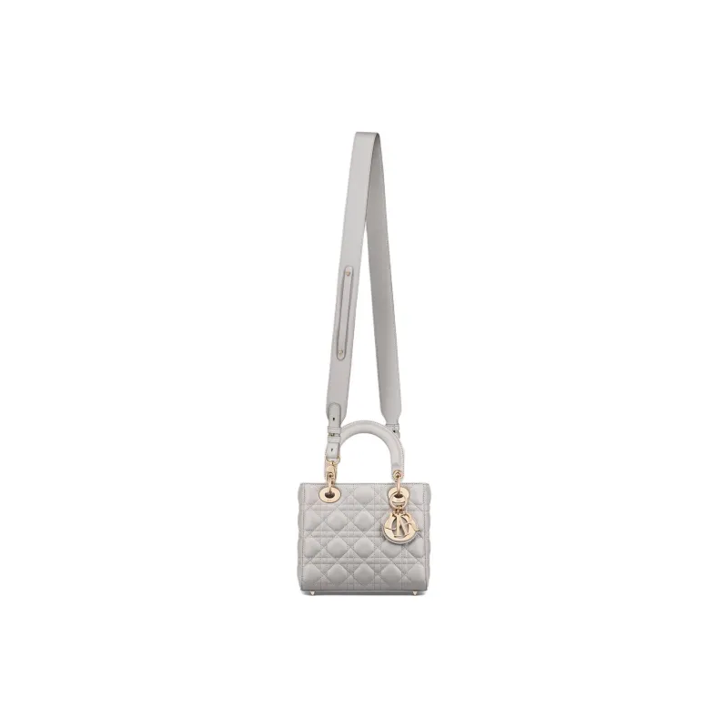 DIOR Lady Dior My ABCDior Sheepskin Lady Dior Bag, One Shoulder Handbag Trumpets Women's Gray-1