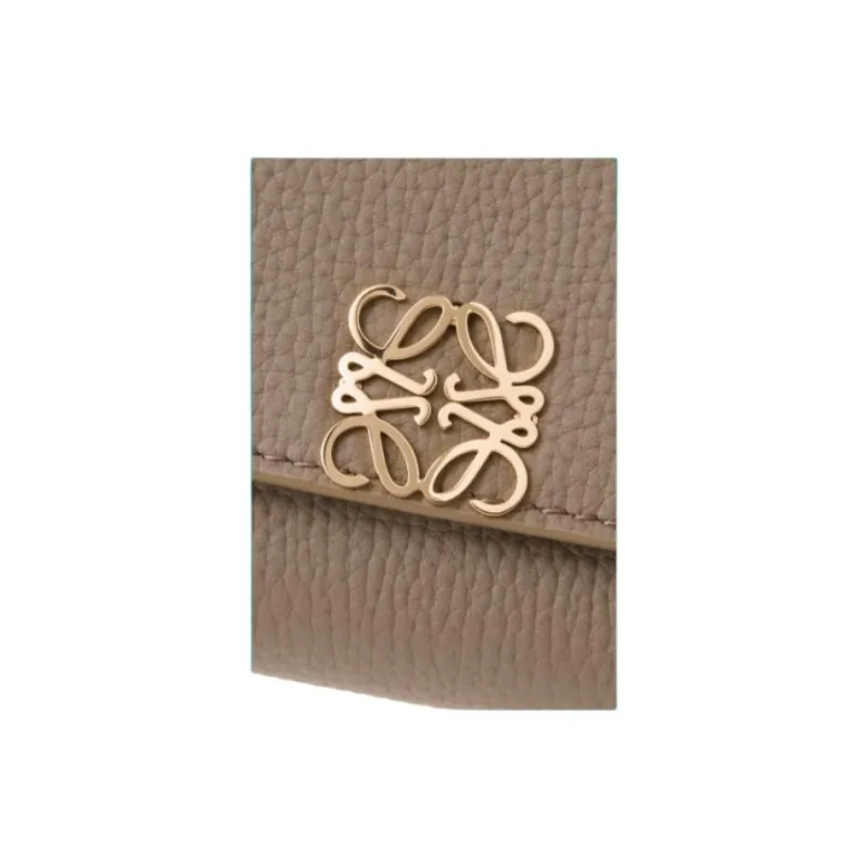LOEWE Anagram Calfskin Wallet Trumpets Women's Mouse Gray-4