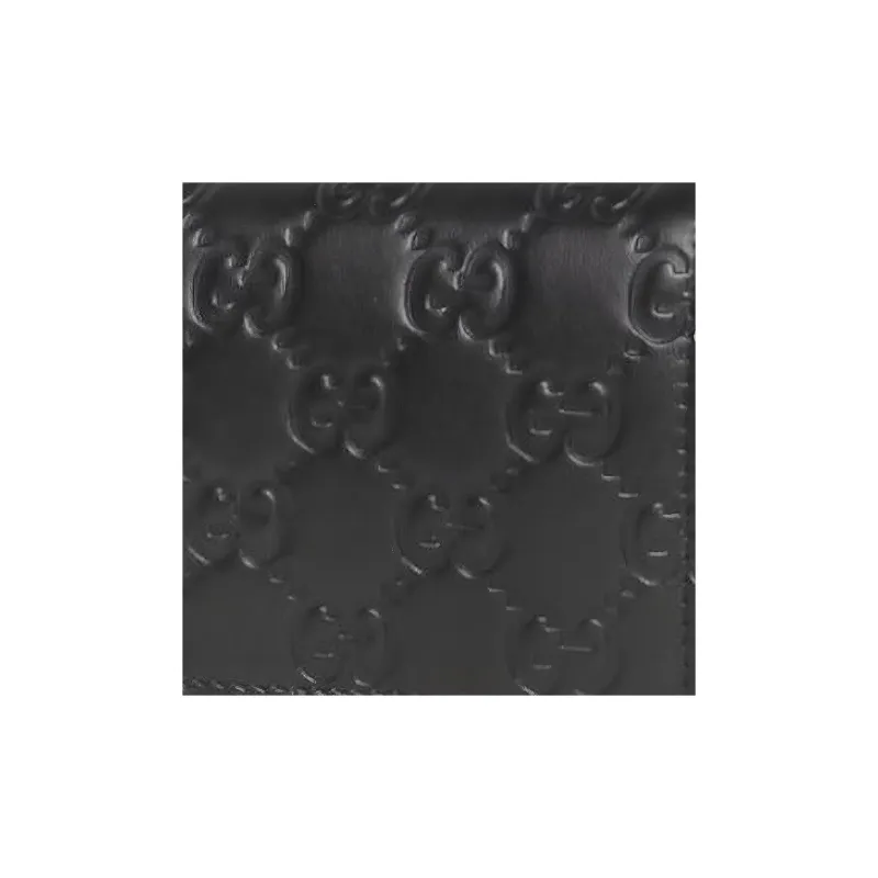 GUCCI Genuine Leather Card Holder Men's Black-3