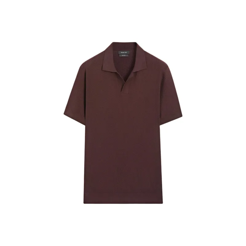 Massimo Dutti Polo Shirts Men Burgundy-0