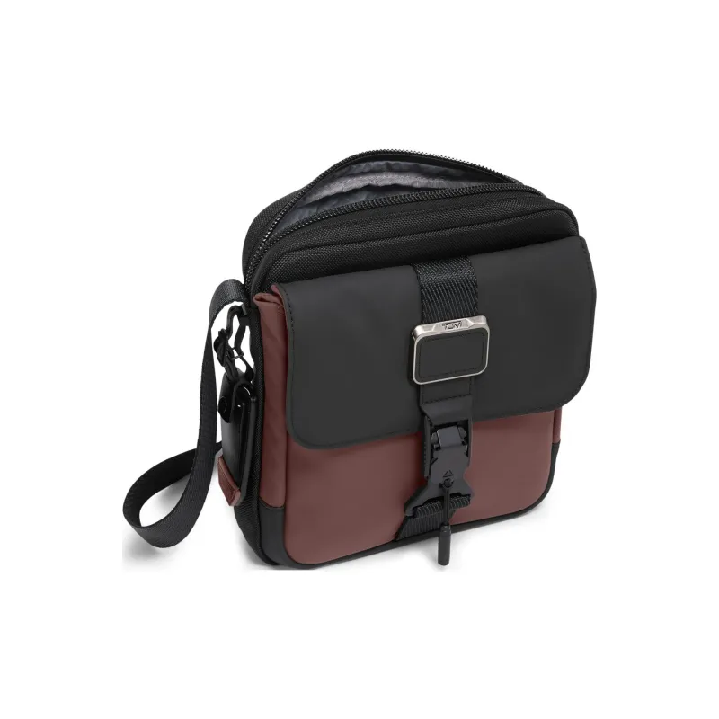 TUMI Alpha Bravo Artificial Leather Shoulder Bag, Crossbody Bag Men's Dark Red-1