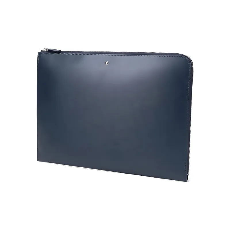 MONTBLANC Cow Leather Clutch Briefcase Men's Dark Blue-1