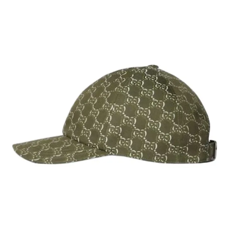 GUCCI Cotton Baseball Caps Men's Green-2