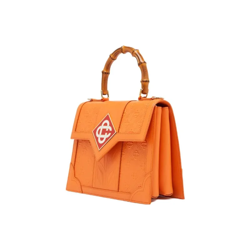 CASABLANCA Genuine Leather Shoulder Bag Crossbody Bag Handbag Women's Orange-1