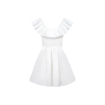 Mu Xiao Xin Short Sleeved Dress Women's White