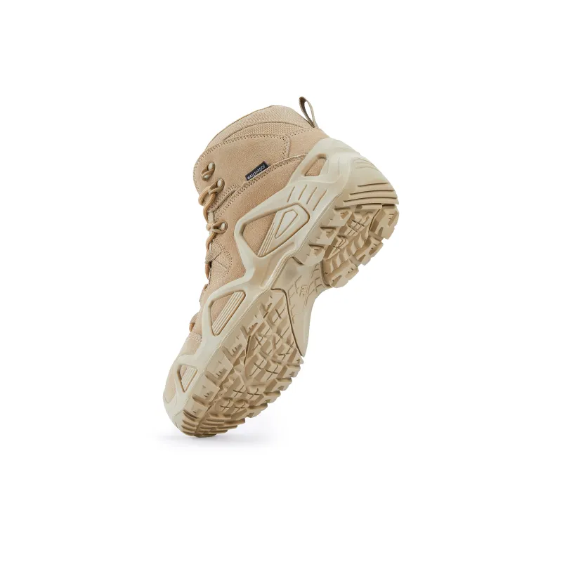 Jihua Anti Slip Wear Resistant High Top Hiking Shoes Men's Brown-2