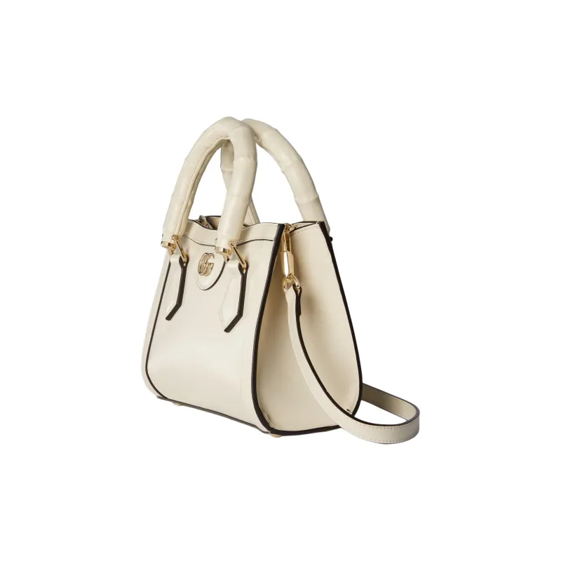GUCCI Diana Leather Tote Bag Shopping Bag Shoulder Bag Crossbody Bag Handbag Mini Women's Ivory-1