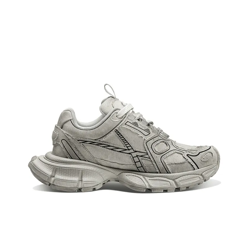 HART DAVIS X103 Series Gray Earth Cushioned Wear Resistant Slip Resistant Low Top Chunky Sneakers Unisex Light Gray-1