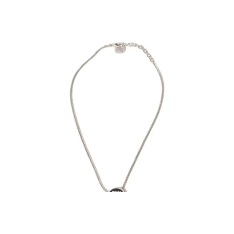 MIU MIU Enamel Necklaces Women's Silver-2