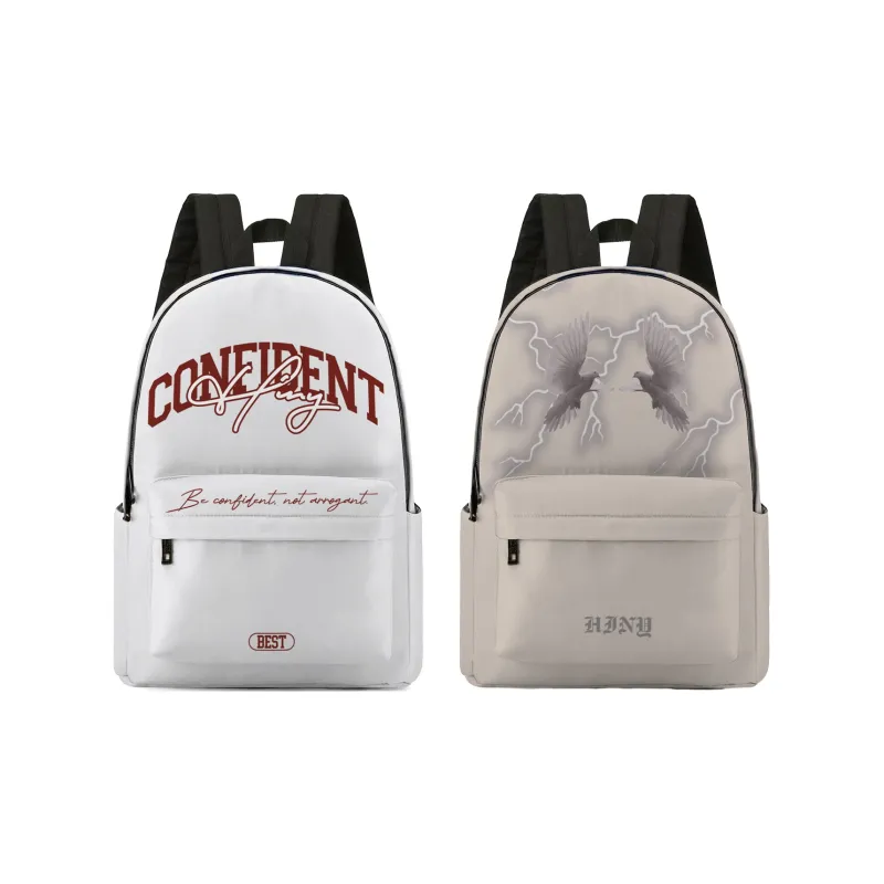 HINY Polyester Backpack 13 Inch Laptop Bag Regular Unisex White-17