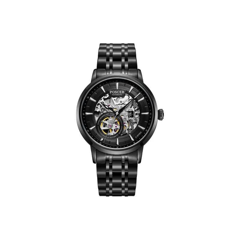 POSCER Automatic Mechanical Movement Watch Men's Watches Black Dial-1