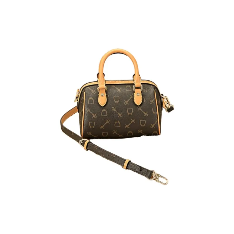Why PVC Boston Bag, Shoulder Bag, Crossbody Bag, Handbag Trumpets Women's Coffee & Brown-4