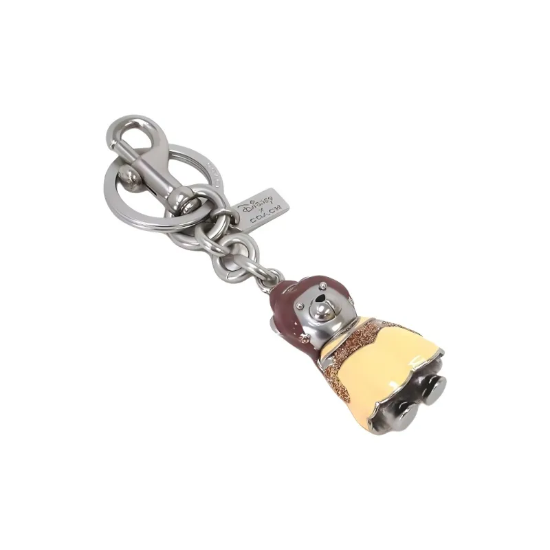 COACH Disney X Beauty And The Beast Collaboration Metal Bag Charm Bag Merch Women's Silver-1