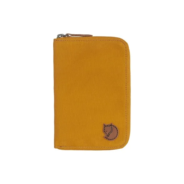 Fjallraven Cotton With Cow Leather Detail Passport Holder Wallet Unisex Oak-Colored-0