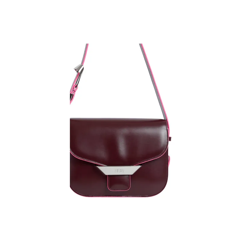 KENZO Cow Leather Shoulder Bag Women's Peony Red-2