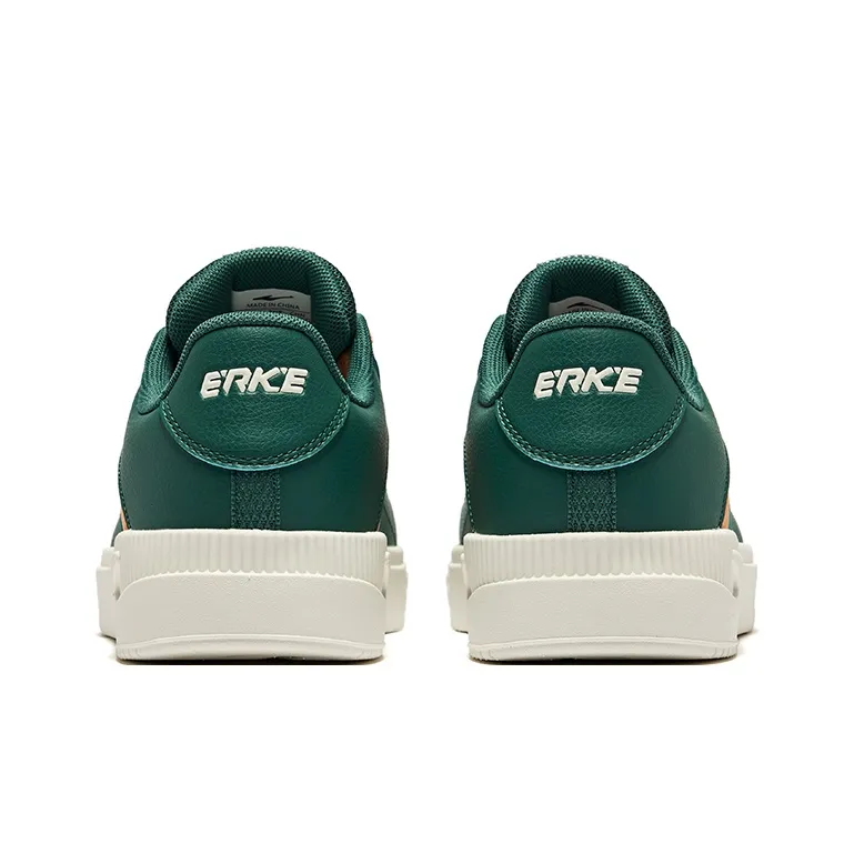 Erke Flying Cranes Wear-Resistant Slip-Resistant Low-Top Skateboard Shoes Men's Green Apricot Orange-4