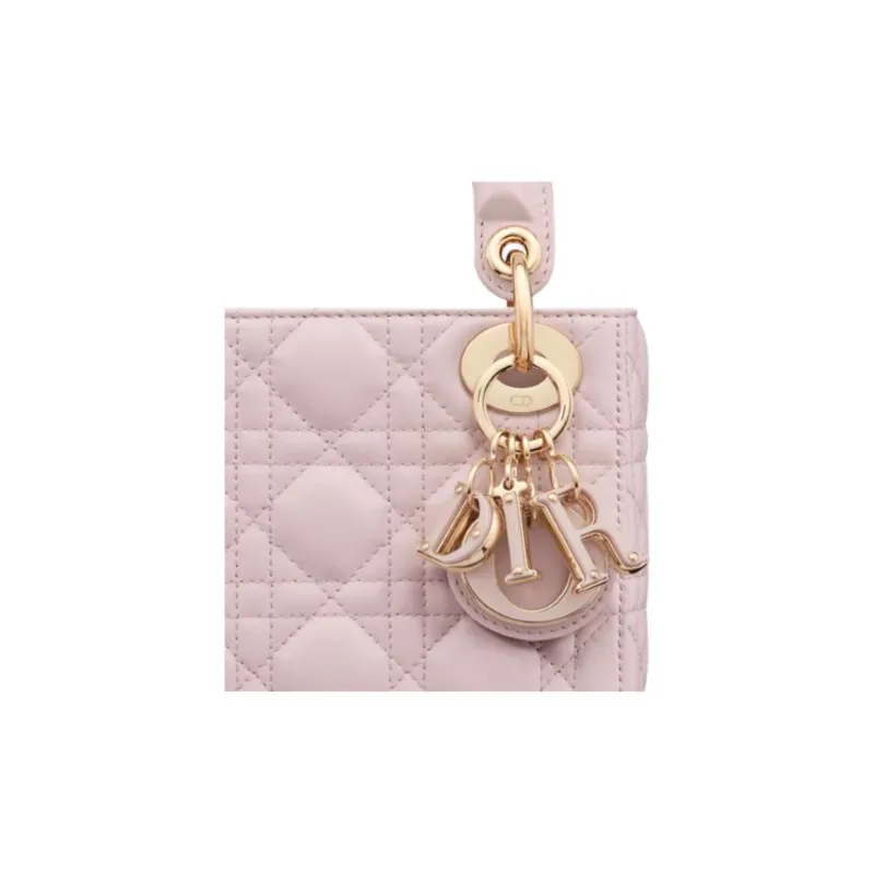 DIOR Lady Dior Lambskin Shoulder Bag Crossbody Bag Handbag Mini Women's Light Pink-3