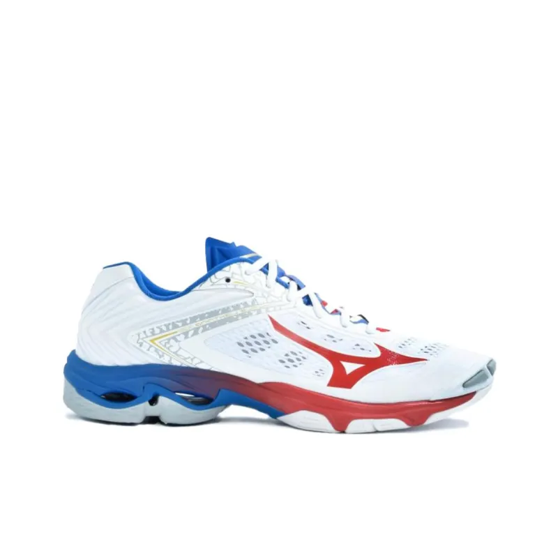 Mizuno Wave Lightning Z5 Cushioning Low-Top Training Shoes Unisex White Red Blue-1