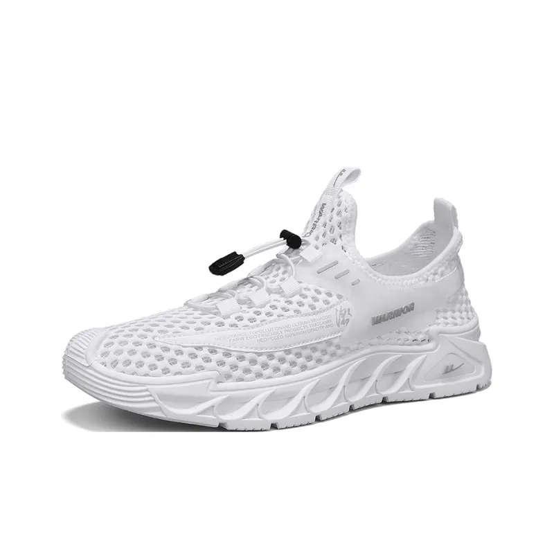 Warrior Lazy Slip on Cushioned Wear Resistant Lightweight Breathable Slip Resistant Low Top Casual Shoes Men's White-2