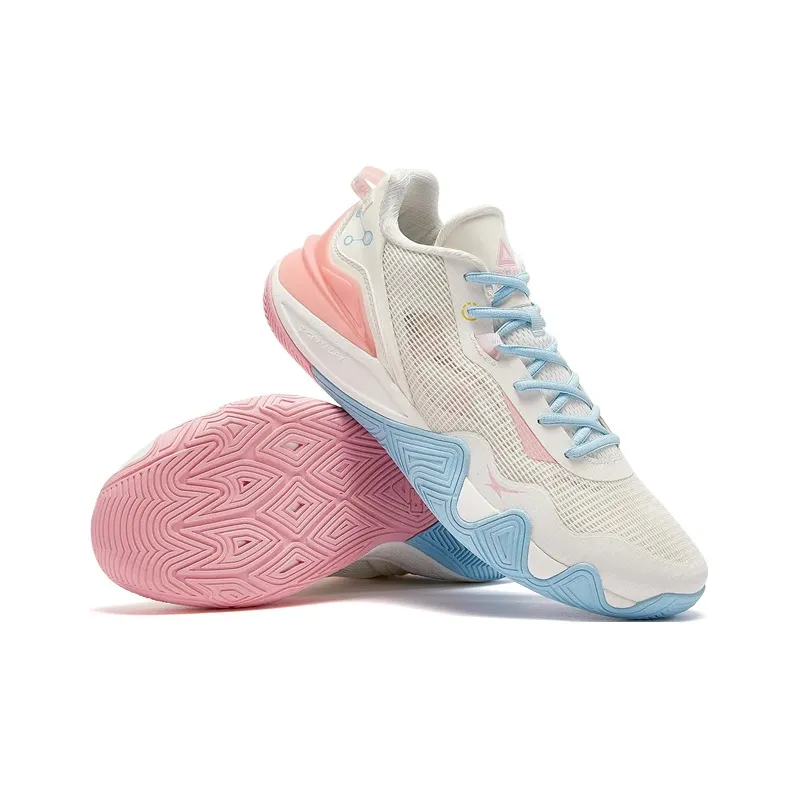 PEAK Taichi Origin 1.0 Slip Resistant And Abrasion Resistant Coverage Low Top Basketball Shoes Men's Blue Pink-3