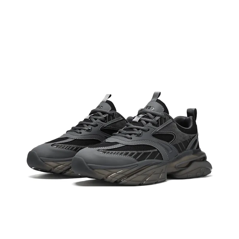 Jeep Anti Slip And Wear Resistant Height Increasing Low Top Running Shoes Men's Dark Gray-2