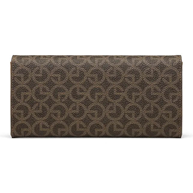 GOLDLION PVC Wallet Women's Ecru/Coffee-6
