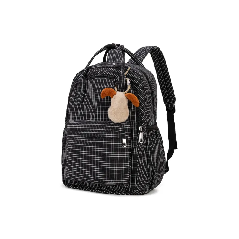 TAKI Nylon Campus Student Backpack Regular Unisex Ecru/Black/Green/Khaki/Coffee-1