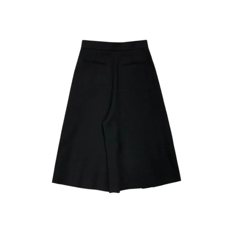 SAINT LAURENT Pleated Cropped Wool Trousers-1