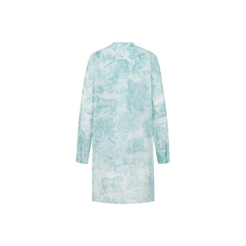 DIOR Dioriviera Long Blouse Shirt Women's Lily Of The Valley Green-1
