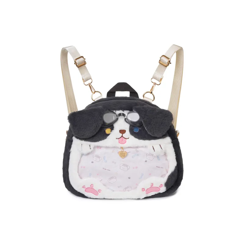 RIZHI STORE Plush Backpack Medium Size Women's Border Collie-0