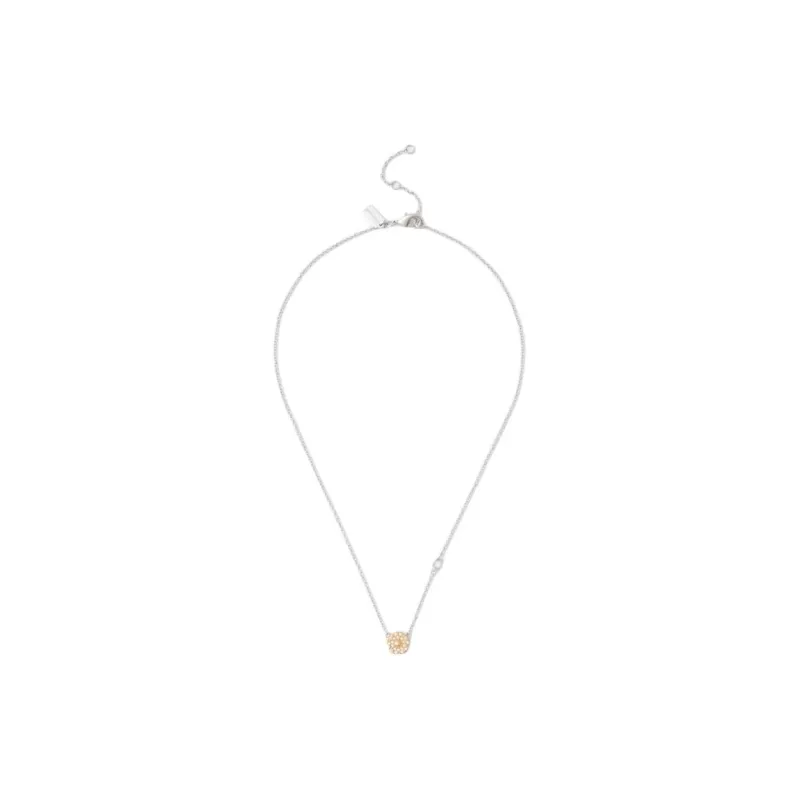 COACH Brass Plated, Glass, Cubic Zircon Necklaces Women's Gold-1