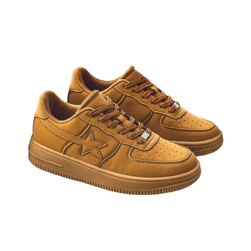 GQWE Anti-Slip Wear-Resistant Low-Top Vintage Star Skateboard Shoes Men's-6