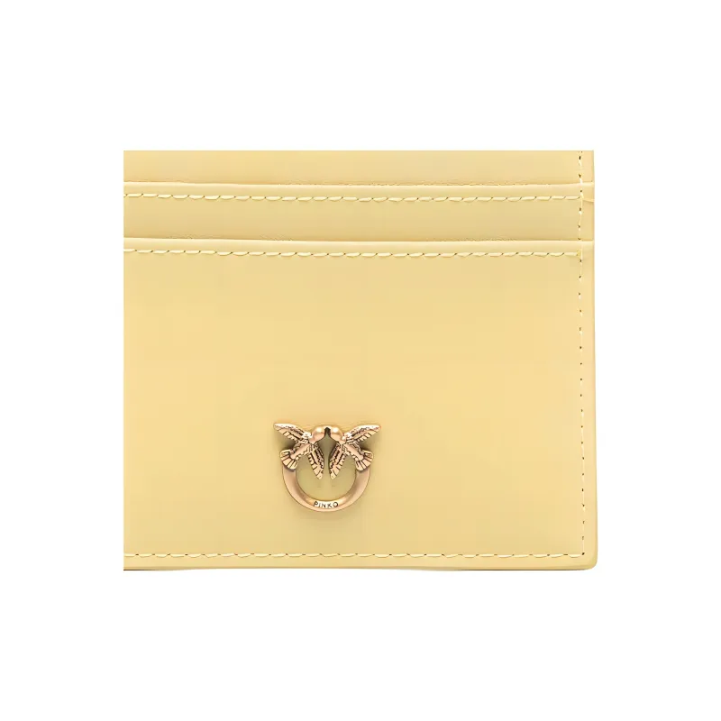 PINKO Leather Card Holder Women's Yellow-4