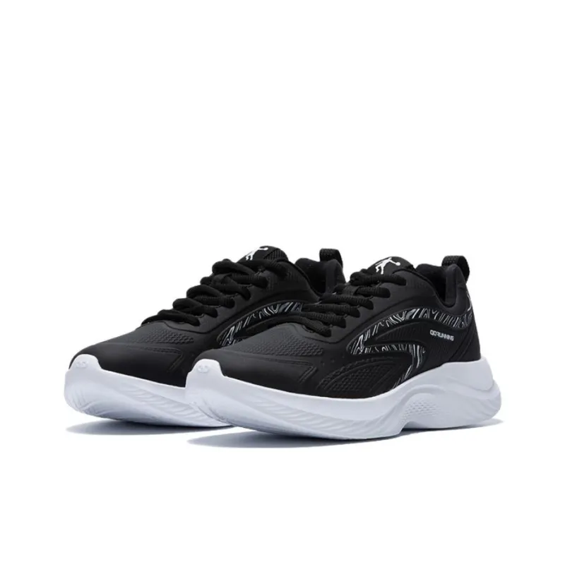 QIAODAN Cushioning Anti Slip And Wear Resistant Low Top Running Shoes Men's Black-1