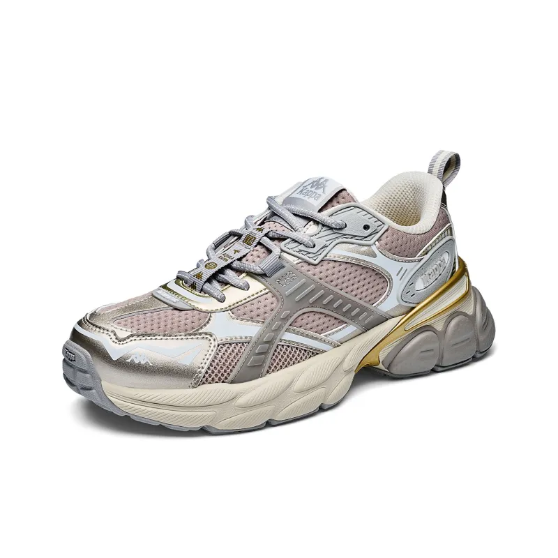 Kappa Back to Back Anti Slip Wear Resistant Low Top Chunky Sneakers Unisex Gold-2