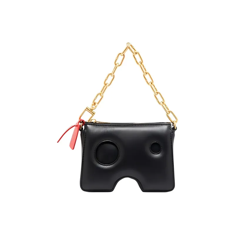 OFF WHITE Burrow 15 Leather Mini Bag Black-0